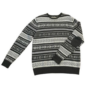 Vintage ANGELO LITRICO Mens XL Striped Sweater Gray Beige Crew Pullover